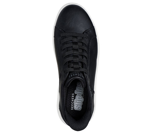 Pantofi sport, barbati, SKECHERS COURT BREAX-DOUBLE VENTED 183177-BLK negru, piele ecologica